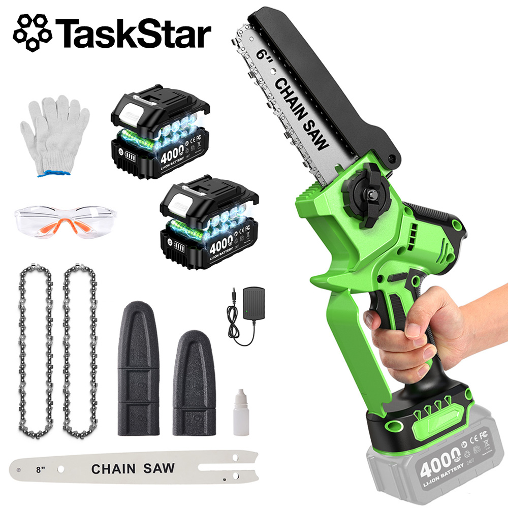 Mini Electric Chainsaw 6 Inch - TaskStar Brushless Electric Chainsaw 6&8 Inch