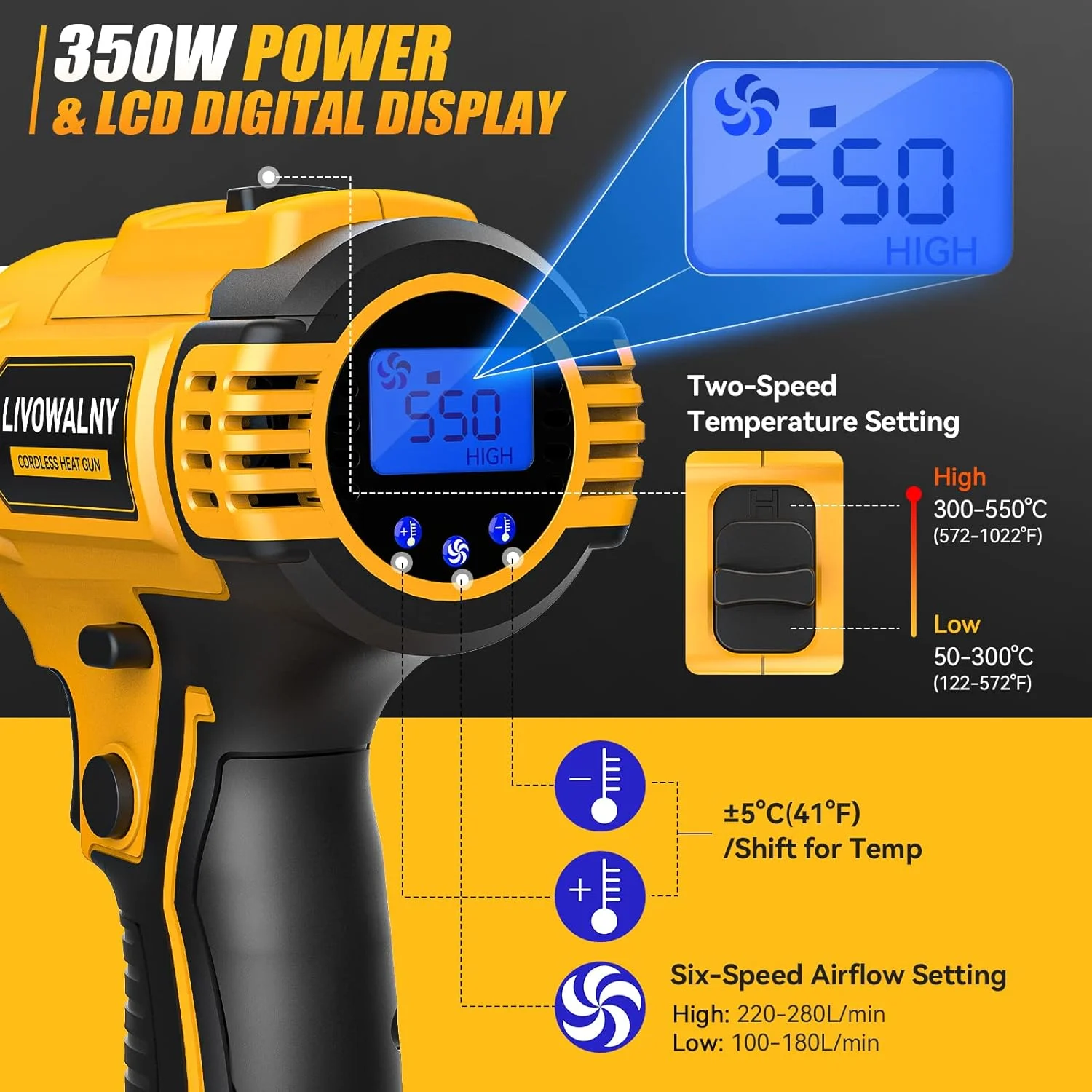 350W Fast Heating Soldering Ho - Cordless Heat Gun For Shrink Tubing recension och pris