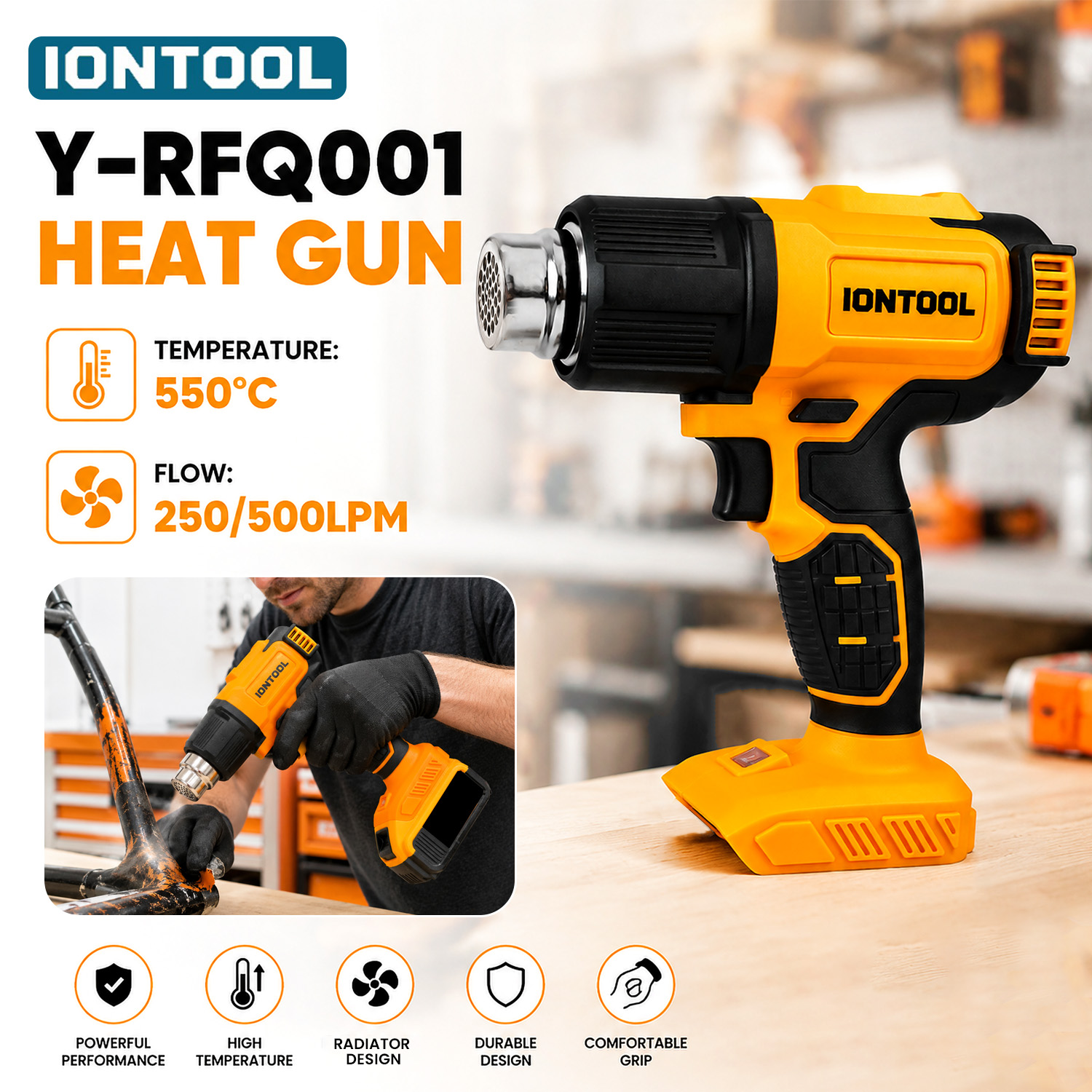 IONTOOL Yellow Cordless Heat G - Cordless Heat Gun For Shrink Tubing recension och pris