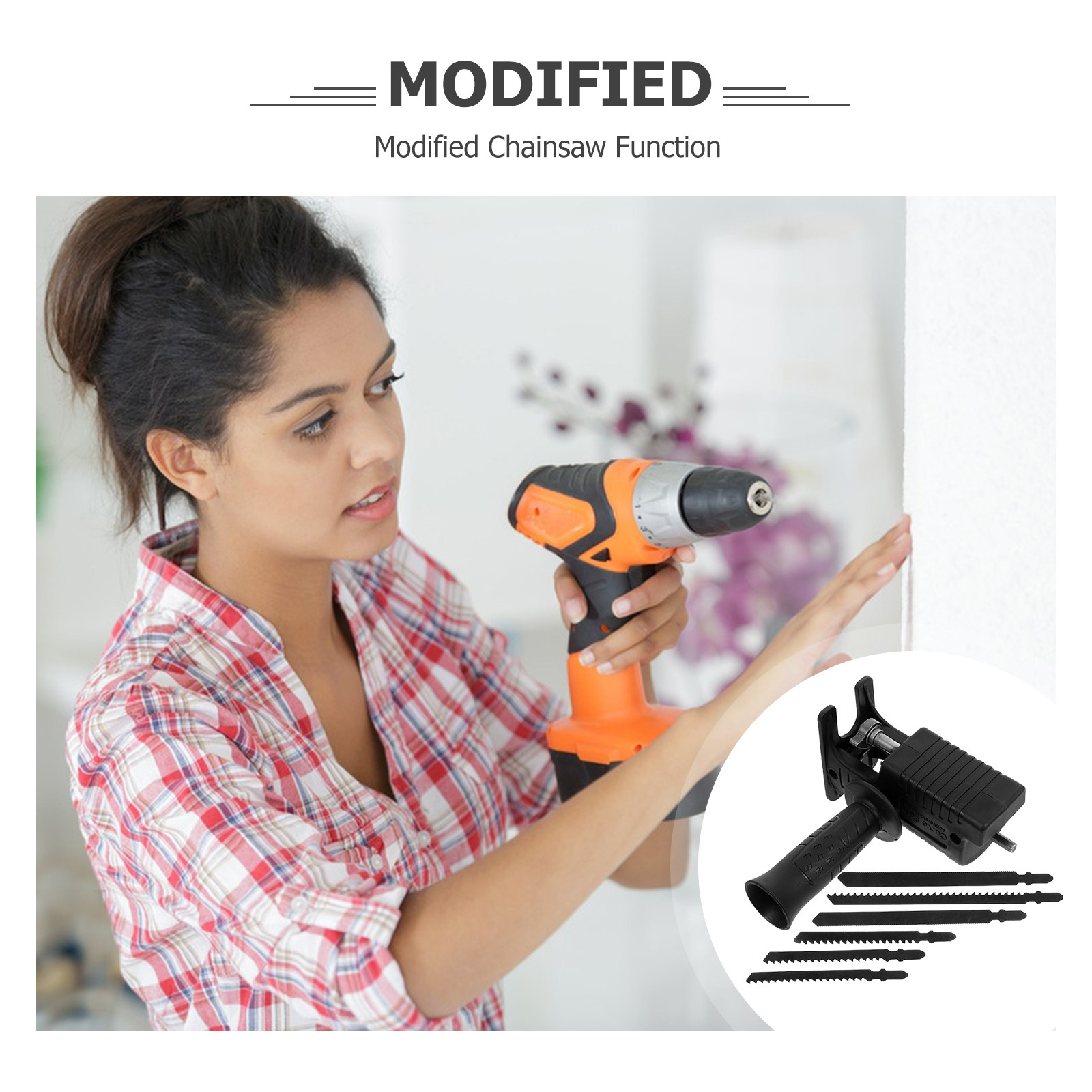 7 Piece Set Electric Drill Con - Reciprocating Saw Attachment Drill recension och pris