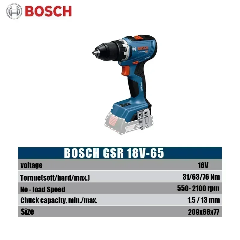 Bosch GSR 18V-65 Brushless Cor - Brushless Cordless Electric Drill 18V recension och pris