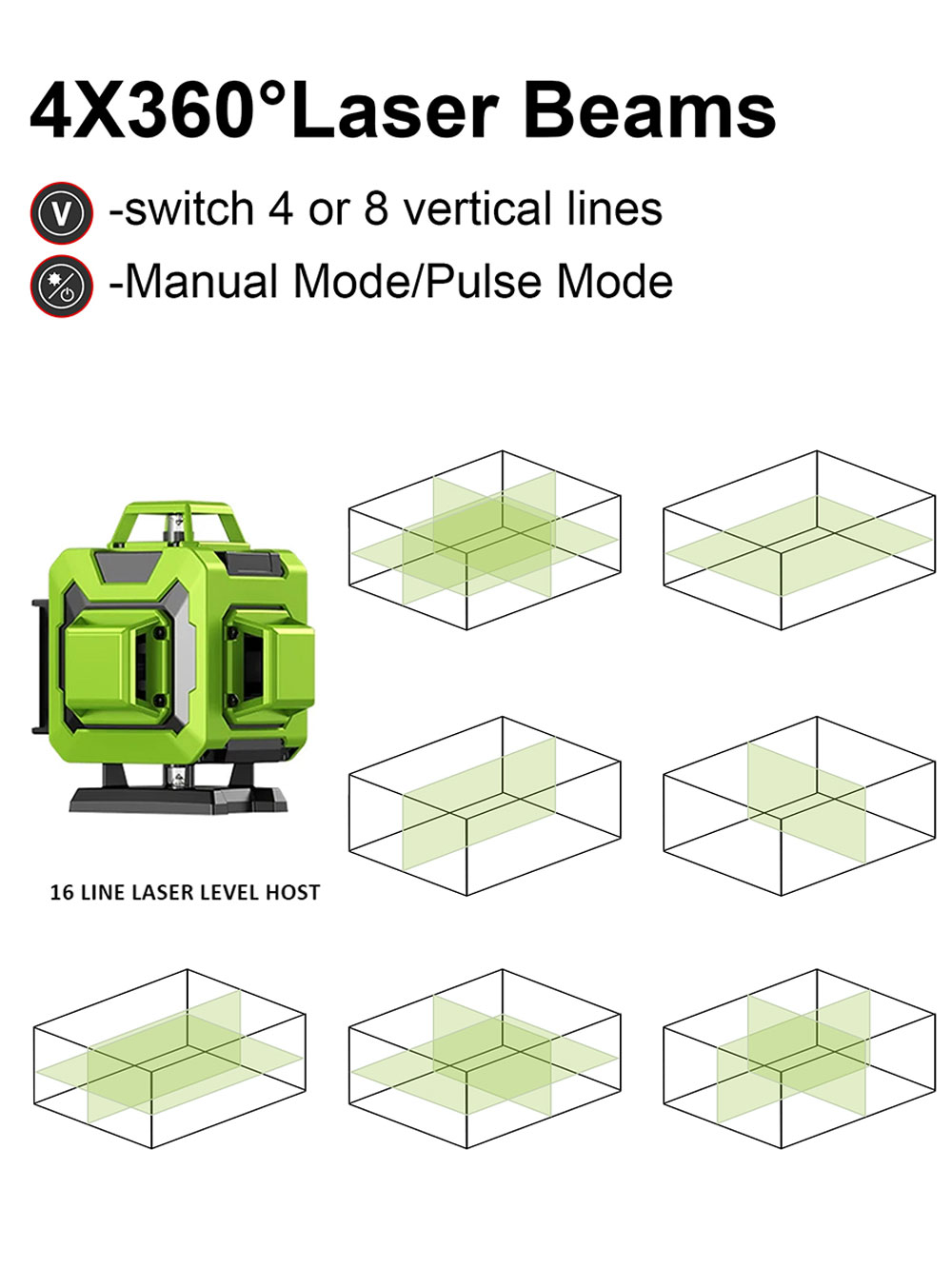 LFINE 4D  16 Lines 360 Self-le - Laser Level 16 Lines 4D Green recension och pris
