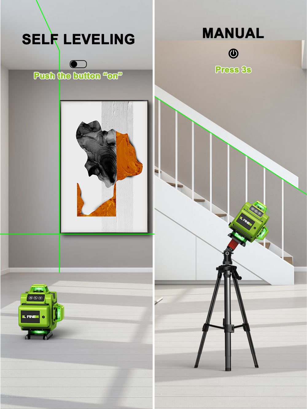 LFINE 4D  16 Lines 360 Self-le - Laser Level 16 Lines 4D Green recension och pris