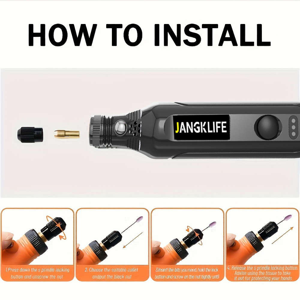 JANGKLIFE USB Cordless Rotary  - Cordless Rotary Tool Kit Accessories recension och pris