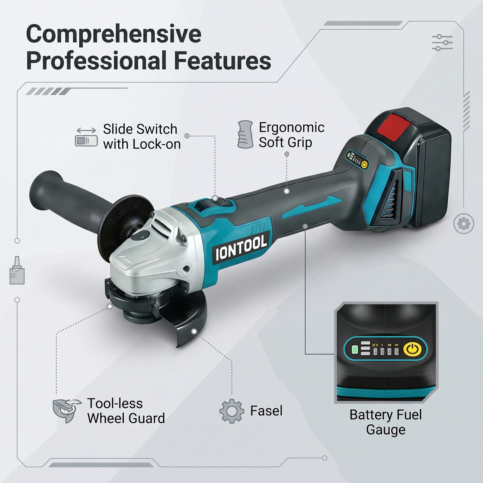 IONTOOL 18V Brushless Angle Gr - Brushless Angle Grinder Battery Powered recension och pris