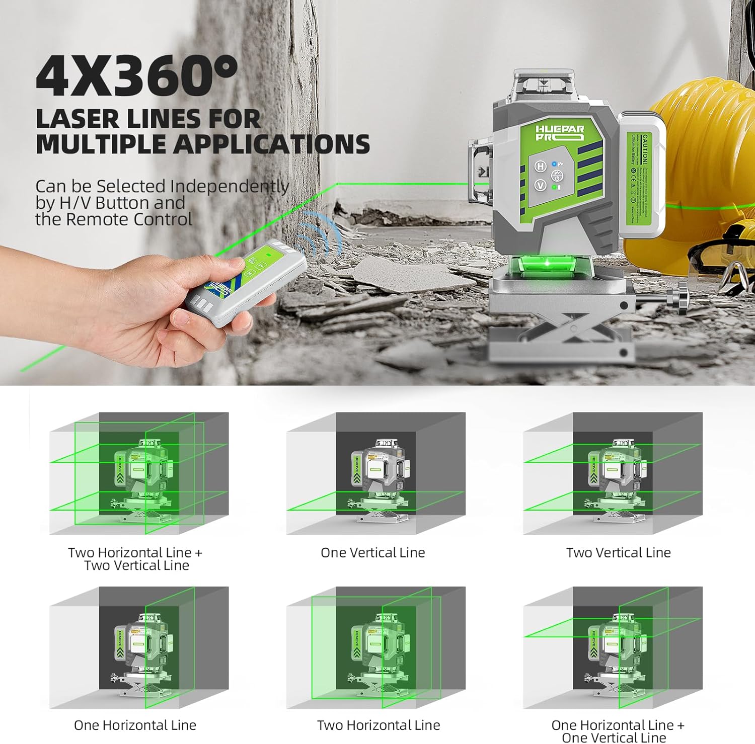 Huepar Professional 4D Cross L - Laser Level 16 Lines 4D Green recension och pris
